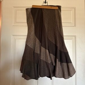 Sunny Leigh Brown and Gray A-Line Skirt
